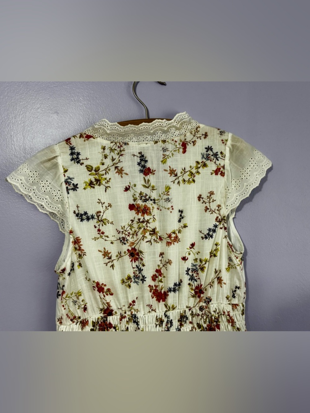 Anthropologie White Floral Tiered Midi Dress - Picture 11 of 14